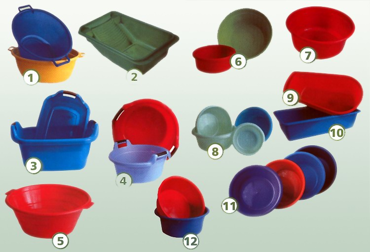 Molds for die casting for production of different basins from plastic