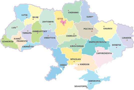 Ukraine Map Regions